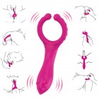 Silicone G spot Stimulate Vibrators Dildo Nipple Clip Adults Sex Toys for Women Men Couple Rose red