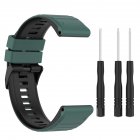 Silicone Smart Watch Band Two-color Strap Replacement Wristband Compatible For Garmin Forerunner 955 olive green black