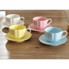 Simple Solid Color Drinkware Set Ceramics Coffee Cup+Saucer Set