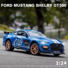 Simulation 1:24 Gt500 Alloy Car  Mode  Ornaments High Speed Miniature Model With Sound Light Model Electric Toy Car Gift For Kids blue