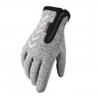 Ski Gloves Anti Slip Winter half-finger full -finger Windproof Gloves Cycling Fluff Warm Gloves For Touchscreen Long finger gray_M