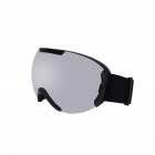 Ski Goggles with Large Spherical Double Layers Antifog Goggles Climbing Goggles for Women and Men Black frame silver