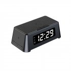 Smart  Alarm  Clock  Wireless  Charger Embedded Watch Stand Multiple Devices Simultaneous Charging Device Black