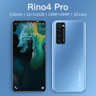 Smart Phone HD+ Full Screen Rino4 Pro 5.8 Inches 512MB RAM+4GB ROM  Facial Recognition Smart  Phone Blue (UK Plug)
