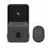 Smart Wireless Wifi Doorbell Intercom Video Camera Door Ring Bell Security Wide Angle Night Vision Doorbell Black