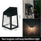 Solar Wall Lights Outdoor Waterproof Led Tungsten Filament Bulb Human Induction 3 Modes Fence Lights