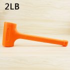 Solid Hammer Dead Blow Mallet Orange Soft Rubber Unicast Hammer 0.5-2LB 2BL