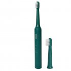 Sonic Electric Toothbrush 3-speed Smart Timer Usb Rechargeable Whitening Toothbrush With 2 Brush Head Green