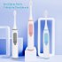 Sonic Electric Toothbrush Ipx 7 Waterproof 3 Brush Heads Soft Bristles Whitening Toothbrush Oral Care Sky Blue
