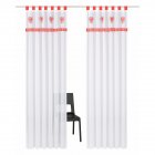Splicing Embroidered Curtain High Density Terylene Yarn Drapes for Living Room Bedroom Balcony Red suspenders_140cm wide X 225cm high