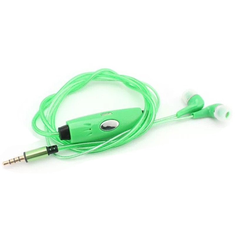 Sport Glow Stereo LED Flash Light Earphone Earbud Headset for Phones  In-ear green