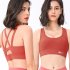 Sports Bra For Women Padded Support Criss Cross Strappy High Impact Quick drying Bras For Yoga Exercise Athletic caramel colour M  47 5 57 5kg 