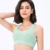 Sports Bra For Women Padded Support Criss Cross Strappy High Impact Quick drying Bras For Yoga Exercise Athletic pea green L  57 5 62 5kg 