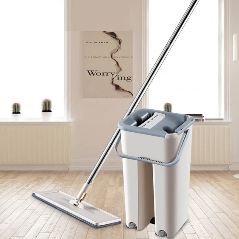Spray Magic Automatic Spin Mop Avoid Hand Washing Cleaning Cloth for Home Kitchen Wooden Floor Barrel + mop + 4  Mop cloth