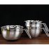 Stainless Steel Bowl with Handle for Beat Eggs Knead Dough Stir Fruit Salad Bowl Black silicone bottom 20cm