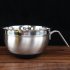 Stainless Steel Bowl with Handle for Beat Eggs Knead Dough Stir Fruit Salad Bowl Black silicone bottom 20cm