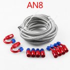 Stainless Steel Braided Oil / Fuel Line / Hose + Fitting / Hose End / Adaptor Kit AN8