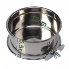 Stainless Steel Pet Parrot Food Water Bowl Fixed <span style='color:#F7840C'>Feeding</span> Basin for Pet Birds Medium (calibre 12cm)