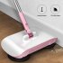 Stainless Steel Sweeping Machine Hand Push Magic Broom 180   Rotating Dustpan Automatic Sweeper Household Mop Pink