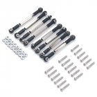 Steering Pull Rods Remote Control Toys Alloy Steering Linkages Pull Rods Connector for 1/16 <span style='color:#F7840C'>RC</span> Car WPL B14 C14 black