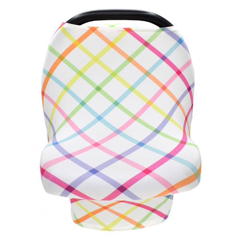 Stretchy Baby Car Seat Cover Multiuse - Nursing Breastfeeding Covers Rainbow Car Seat Canopies  checkerboard_One size