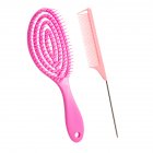 Styling  Comb Oval Ring-shaped Hollowed Hair Massage Comb Wet Dry Dual-use Hair Care Styling Tools pink
