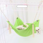 Summer Pet Hanging Nest Breathable Cotton Linen Tassels Hammock for Cats ArmyGreen_47*47CM