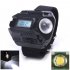 Super Bright Watch Flashlight Torch Lights Electronic Watch Outdoor Sports USB Rechargeable Mens Wrist Watch Wristband Lamp black