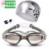 Swimming Accessories  HD Waterproof Anti Fog Swimming Goggles Swim Cap Set   UV Protection Anti Shatter Lenses