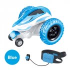 T12B 3-wheels Rotating Stunt Car 2.4G Watch Remote Control Rolling Car Model Children Electric Toy Gift blue
