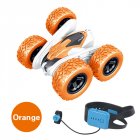 T13B 2.4G Rotating Stunt Car Watch Remote Control Swing Arm Rolling Car Model Children Electric Toy Gift Orange