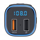T46 Car Bluetooth MP3 Player Car Kit QC3.0 Quick-Charging LED Backlit Wireless Bluetooth FM Transmitter Car Music Player QC3.0