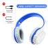 T5 Wireless Headphones Foldable Running Gaming Bluetooth Headset with Microphone White blue English version