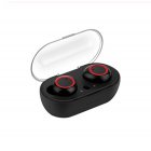 TWS Earphones Bluetooth5.0 Binaural Stereo In-ear <span style='color:#F7840C'>Wireless</span> <span style='color:#F7840C'>Headset</span> with Charging Bin Call Conversation Support Sports Headphones red ring