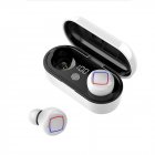 TWS Wireless Earphone In-ear Bluetooth5.0 Headphone with Digital Display LED Light Charging Box white