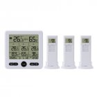 Temperature and Humidity Meter One-drive-three Multifunctional Wireless High Precision Thermometer with Color <span style='color:#F7840C'>Alarm</span> TS-6210-W