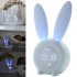 Thermometer Temperature Display Rechargeable Night Light Digital Snoozing Multifunctional Alarm Clock Rabbit Shaped blue 1W
