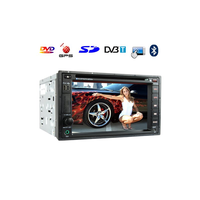 6.2 Inch Car DVD Player (GPS DVBT Dual Zone 2 DIN Touchscreen)