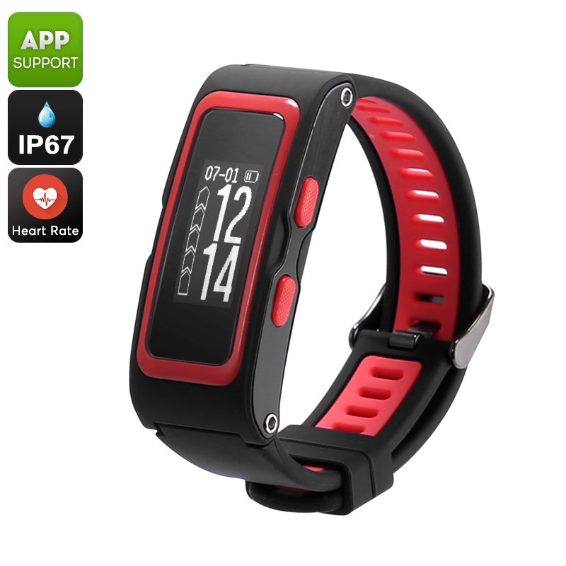 Fitness Tracker Bracelet (Red)