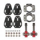 Titanium Alloy Lock Pedal Bicycle Rear Footrest Pedal Foot Pegs Sanpeilin Pedal Lock with Lock Piece Red (steel shaft)