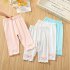 Toddlers Baby Leggings Summer Cotton Breathable Elastic Waist Outerwear Pants Girls Baby Cropped Pants pink 1 2Y 80cm