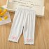 Toddlers Baby Leggings Summer Cotton Breathable Elastic Waist Outerwear Pants Girls Baby Cropped Pants pink 2 3Y 90cm