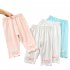 Toddlers Baby Leggings Summer Cotton Breathable Elastic Waist Outerwear Pants Girls Baby Cropped Pants pink 2 3Y 90cm
