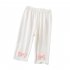 Toddlers Baby Leggings Summer Cotton Breathable Elastic Waist Outerwear Pants Girls Baby Cropped Pants White 1 2Y 80cm