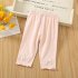 Toddlers Baby Leggings Summer Cotton Breathable Elastic Waist Outerwear Pants Girls Baby Cropped Pants White 5 6Y 110cm