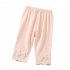 Toddlers Baby Leggings Summer Cotton Breathable Elastic Waist Outerwear Pants Girls Baby Cropped Pants White 5 6Y 110cm