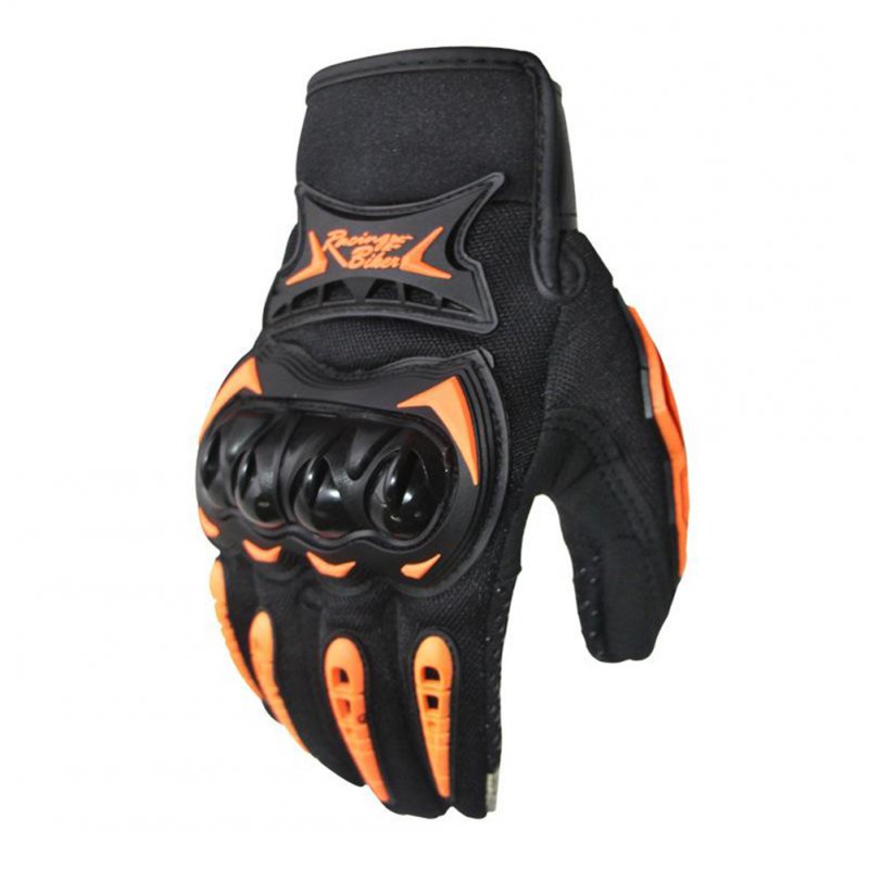 Touch Screen Full Finger Racing Motorcycle Gloves Bike Gloves Touch screen orange_M