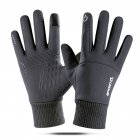 Touch Screen Running Gloves Lightweight Non-slip Warm Villus Gloves Men Women Waterproof Motorcycle Gloves gray_One size