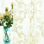 Tulle Curtain with Phoenix Tail Embroidery for Home Living Room Bedroom Shading Yellow (Anemone-Gauze)_W100cm * H250cm