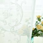 Tulle Embroidered Curtain for Kitchen Living Room Bedroom Window Treatment Panel White (hook)_1 * 2.5 meters high